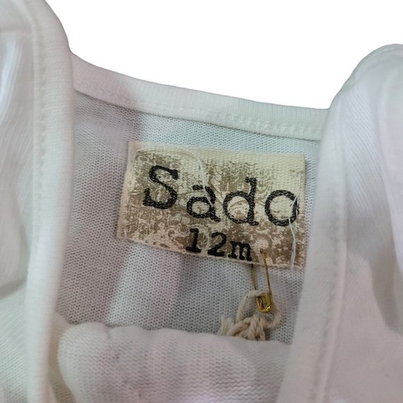 Sado NWT white and cream tank top with crochet lace flowers size 12m - Picture 4 of 4